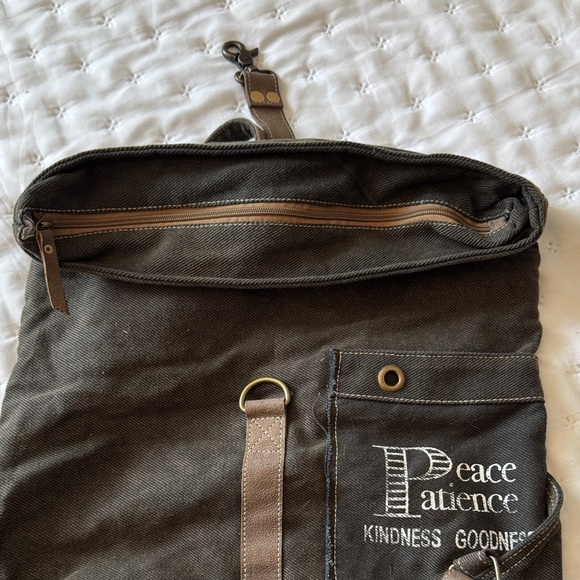 NWOT, Olive Green Canvas Backpack - Picture 6 of 8